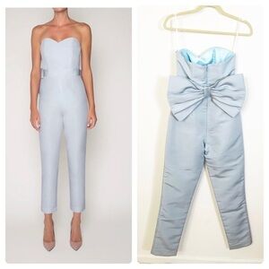 Alexia Maria Bow Back Silk Faille Jumpsuit
